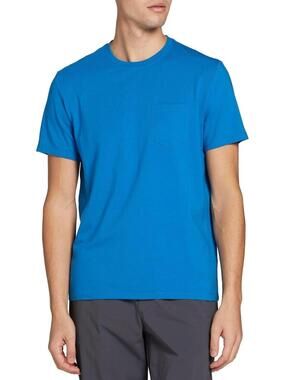 VRST Men's Essential Pocket Tee, Small, Blue Tide Garment Wash